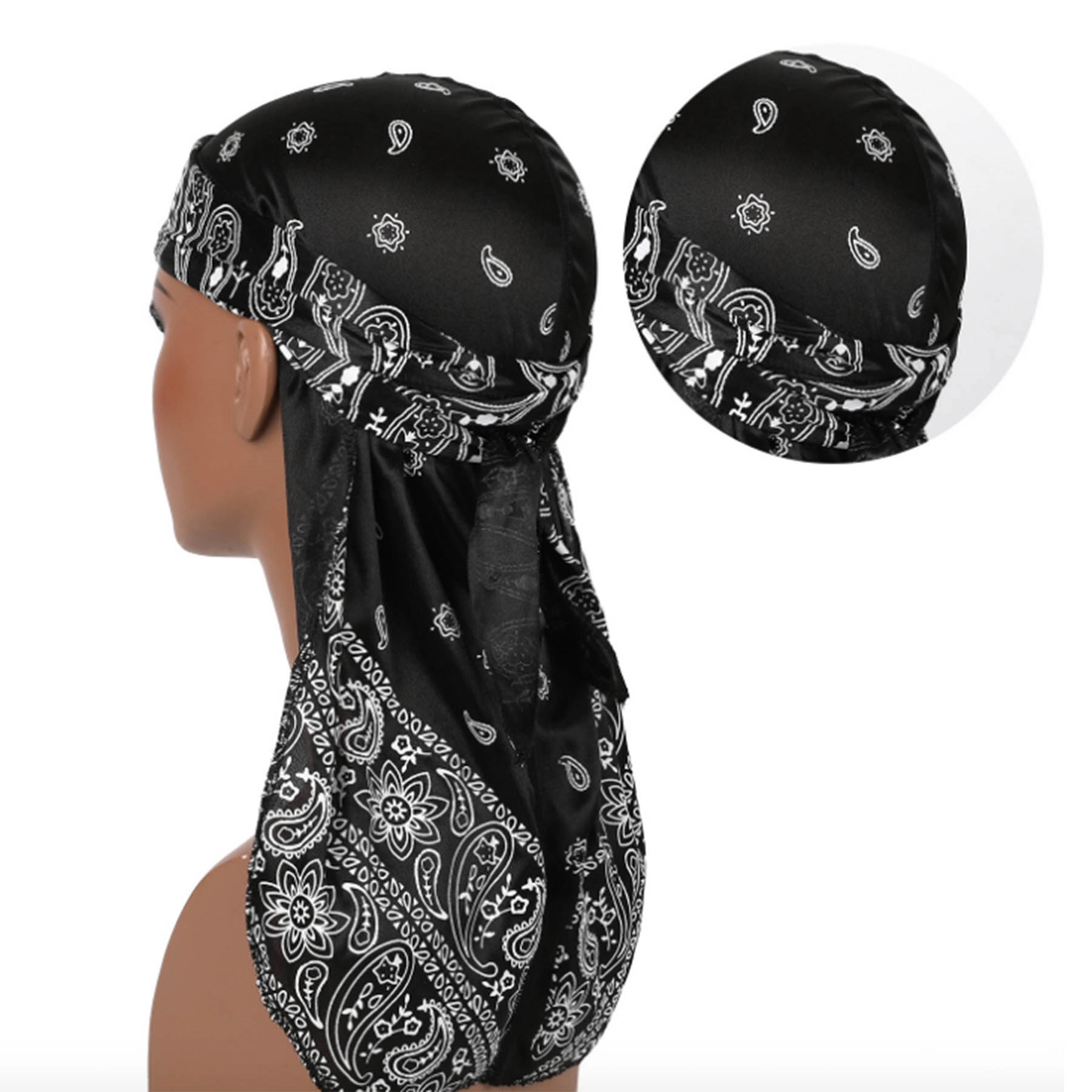 Unisex Silky Durag Long Tail Headwrap 1