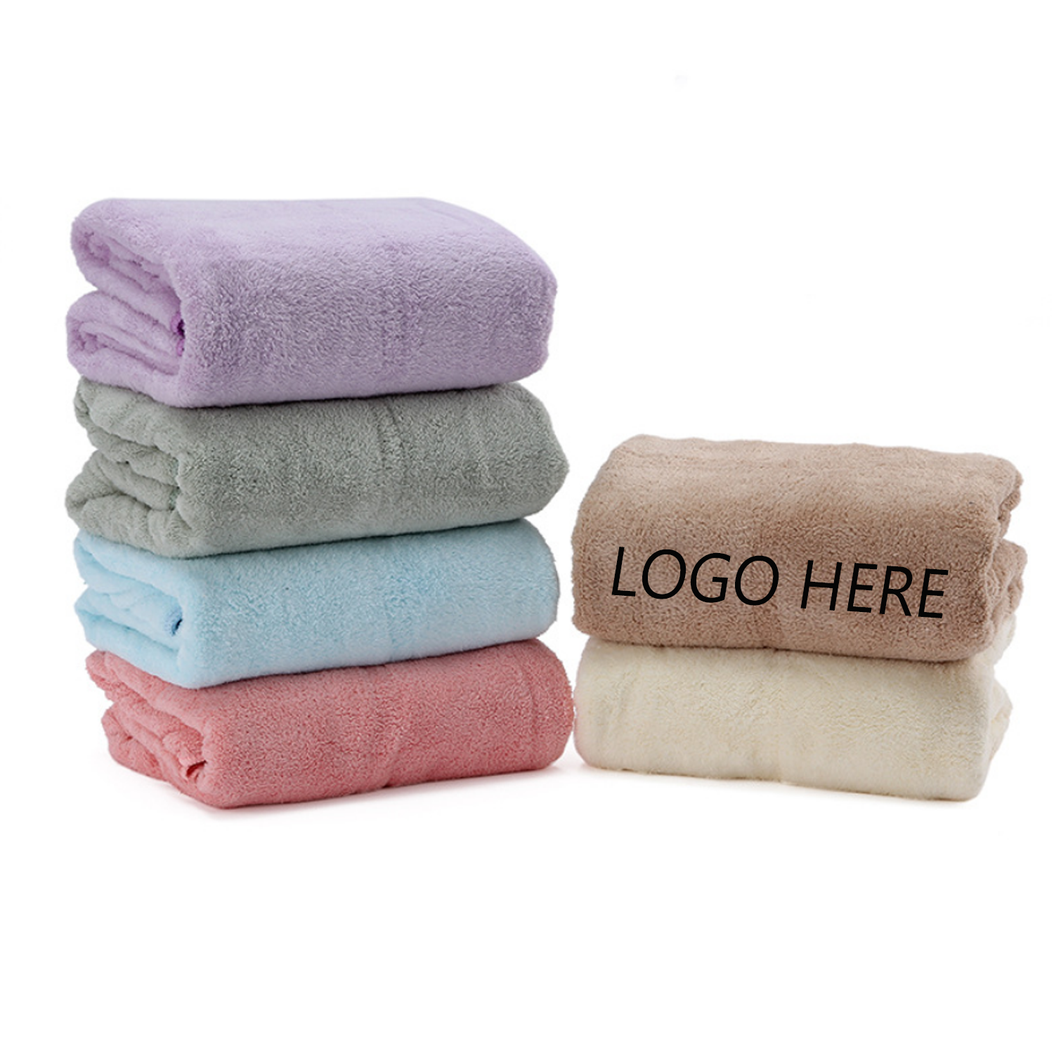 2 Pcs Coral Fleece Bath Towel Set 2