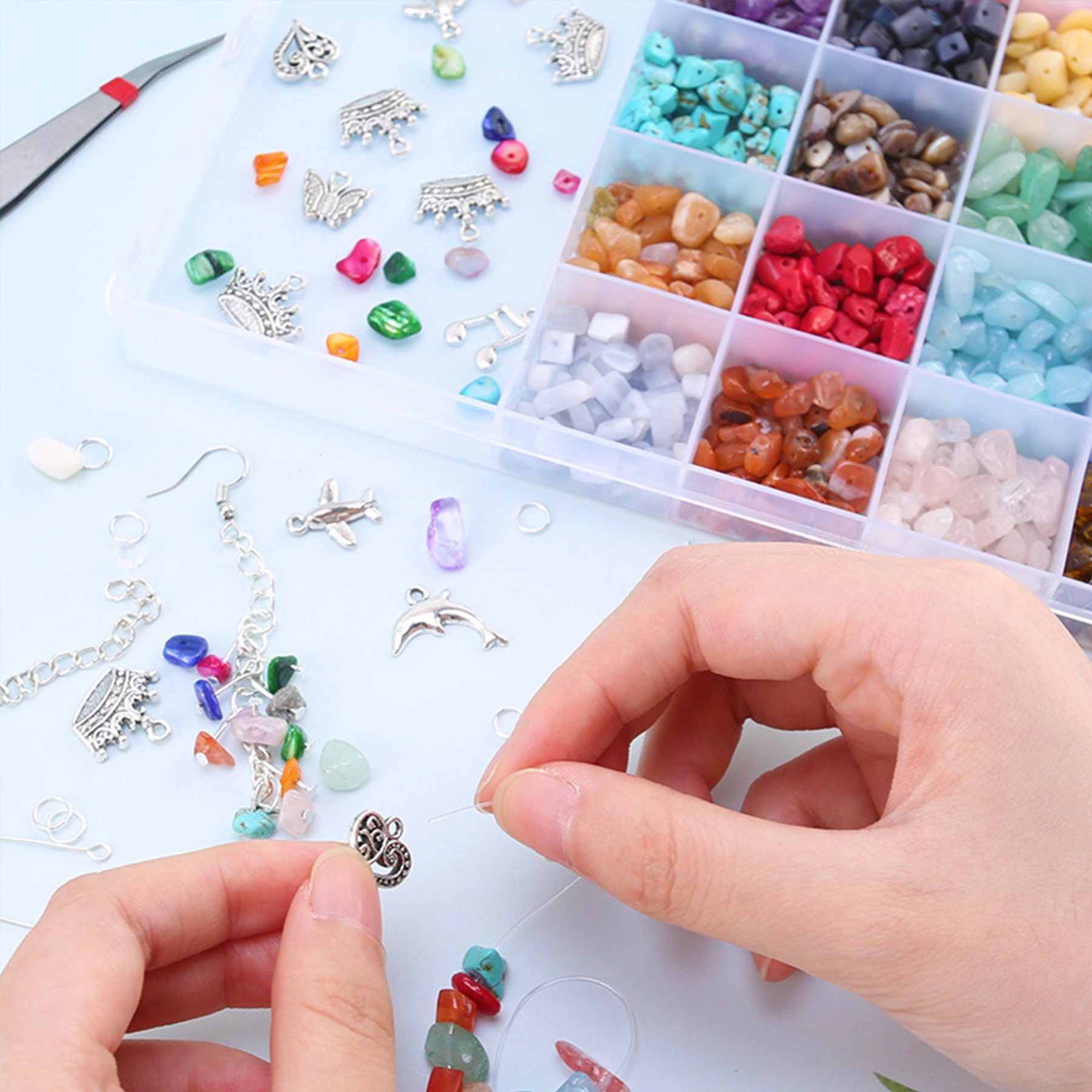 Irregular Natural Chips Stone Kit for DIY Jewelry Making 4