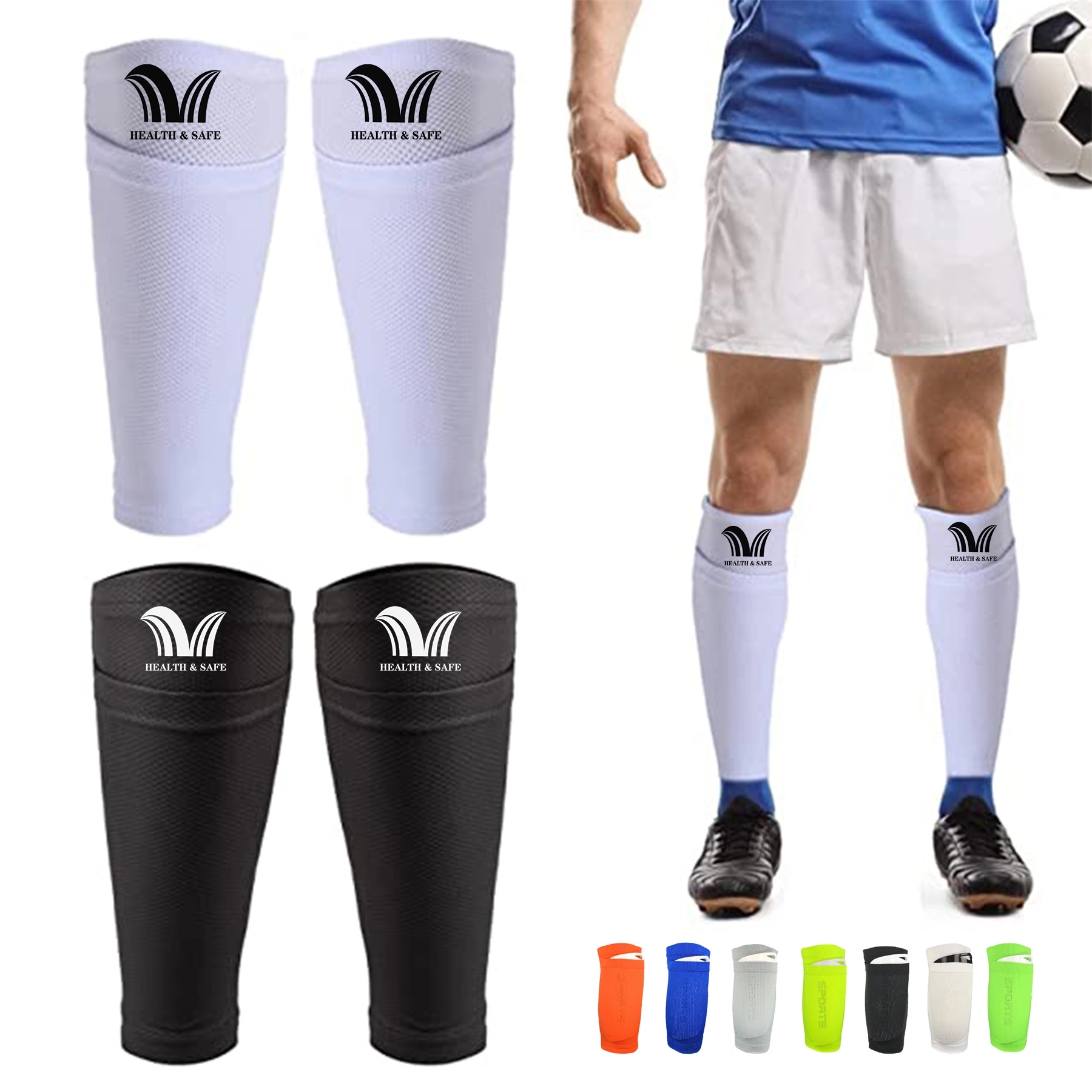 Sports Breathable Polyester Shin Guard Socks 2